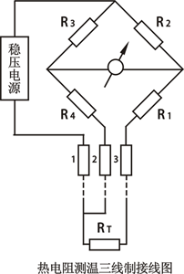 PT100铂热电阻温度传感器接线图